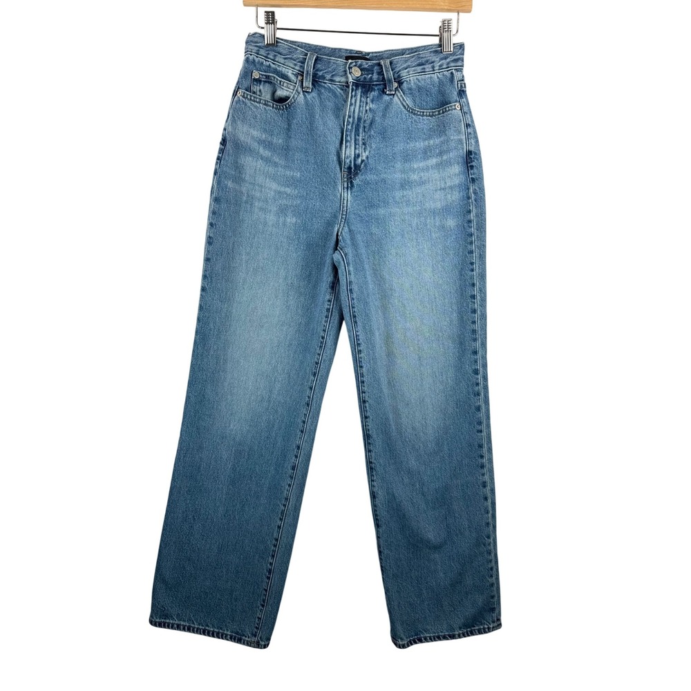 Uniqlo Wide Leg Jeans sz 24 Blue High Rise relaxed boho 90s Y2K